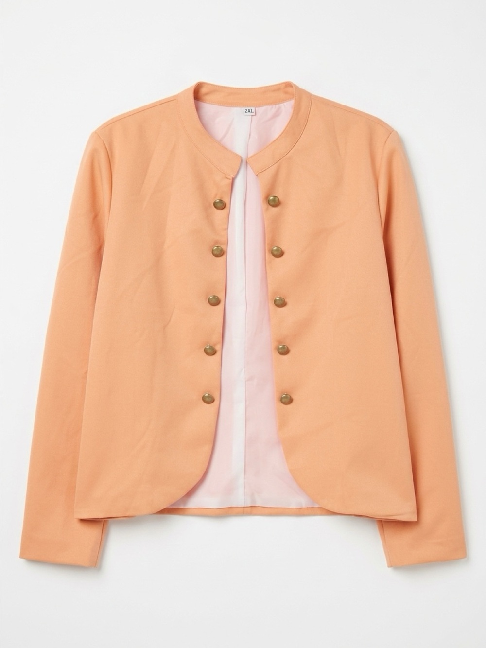 Women's Peach Military-Button Jacket